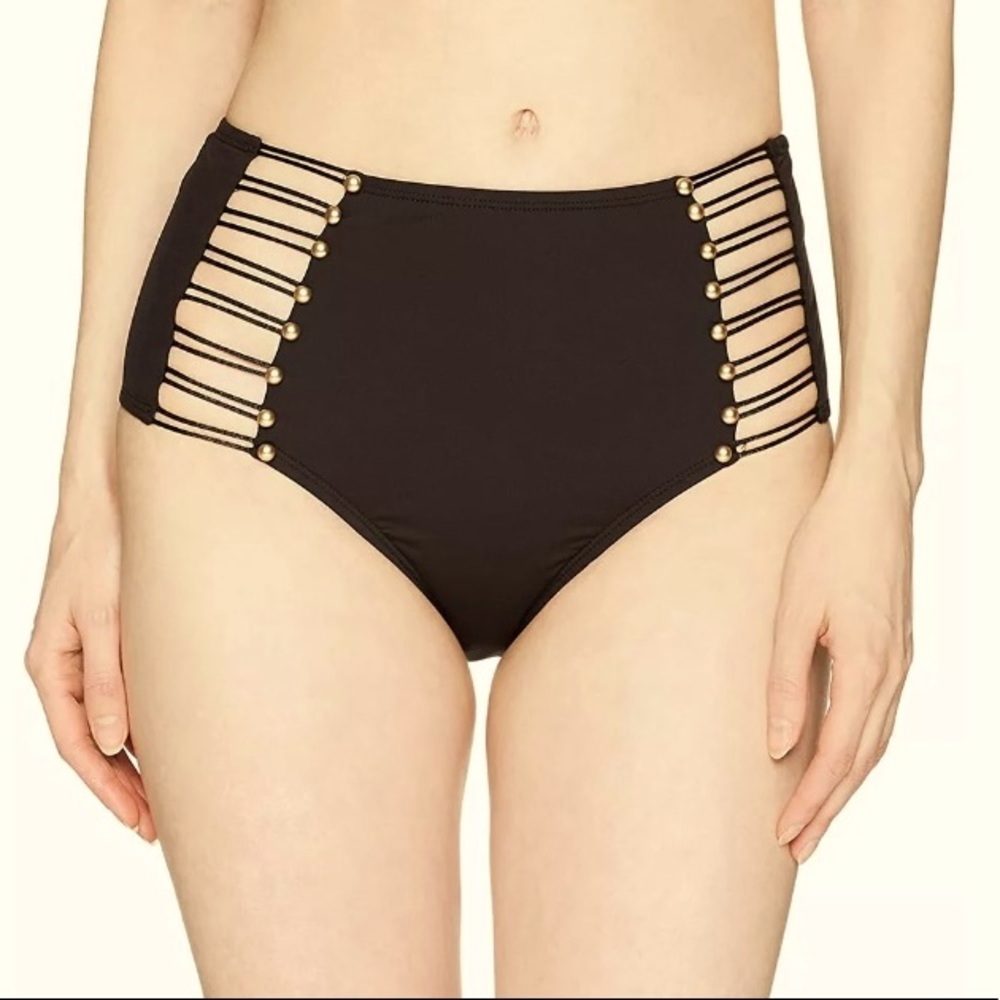 Kenneth Cole‎ Button Up High Waist Bikini Bottom